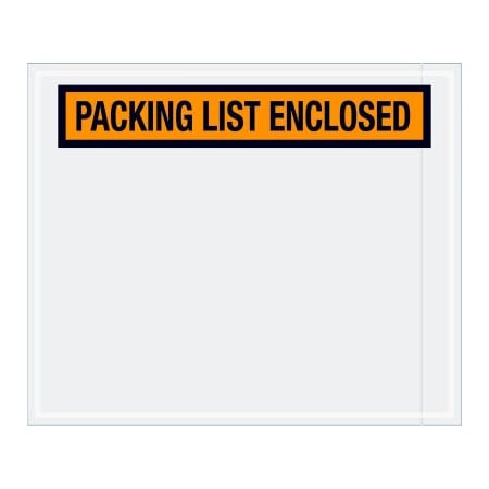 Box Packaging Panel Face Envelopes, "Packing List Enclosed" Print, 12"L x 10"W, Orange, 500/Pack PL434